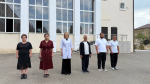 Церемония поднятия Государственного флага Российской Федерации и Государственного флага Республики Дагестан.